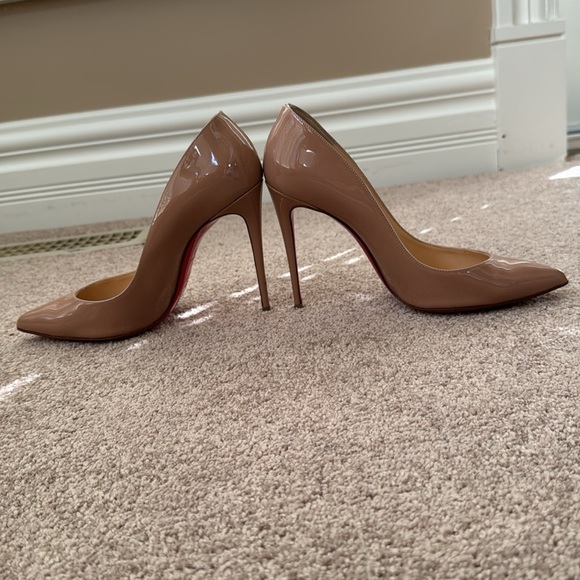 Christian Louboutin Pigalle Follies 100mm Patent Nude Heels, size 37 - Picture 8 of 13